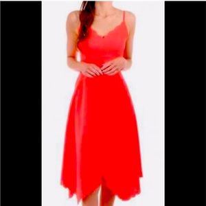 Ted Baker Simbah Scallop Asymmetric Hem Dress Orange size 8 (Ted size 3)
